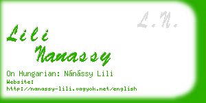 lili nanassy business card