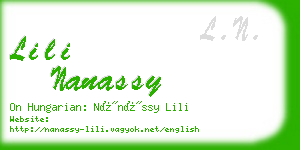 lili nanassy business card